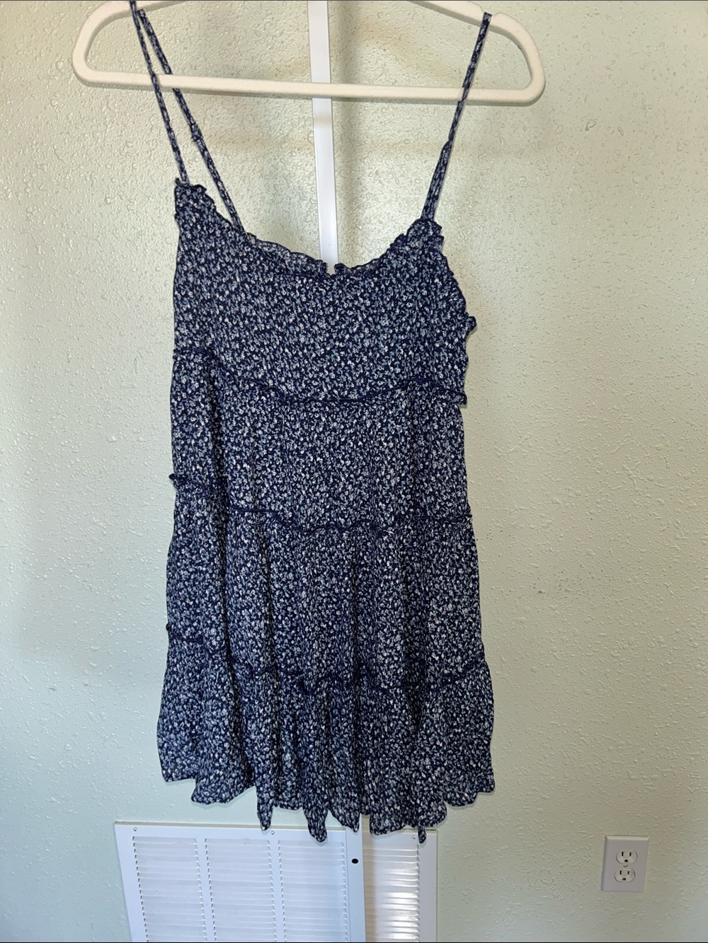 Lulu's Navy Blue Floral Tiered Cami Dress